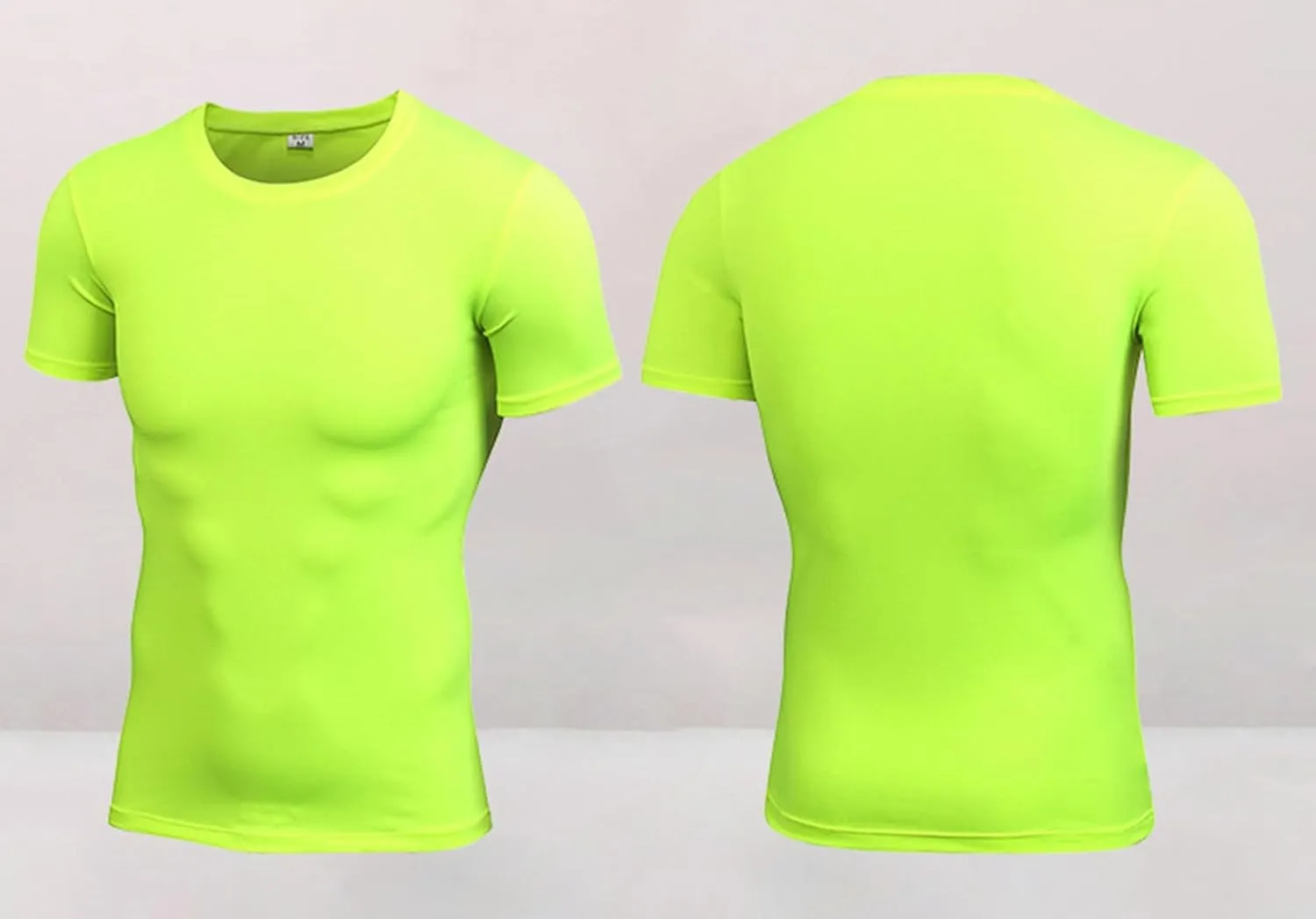 2pack Men's Compression Shirts V-Neck Short Sleeve Athletic T-Shirt Outdoor Running Quick Dry