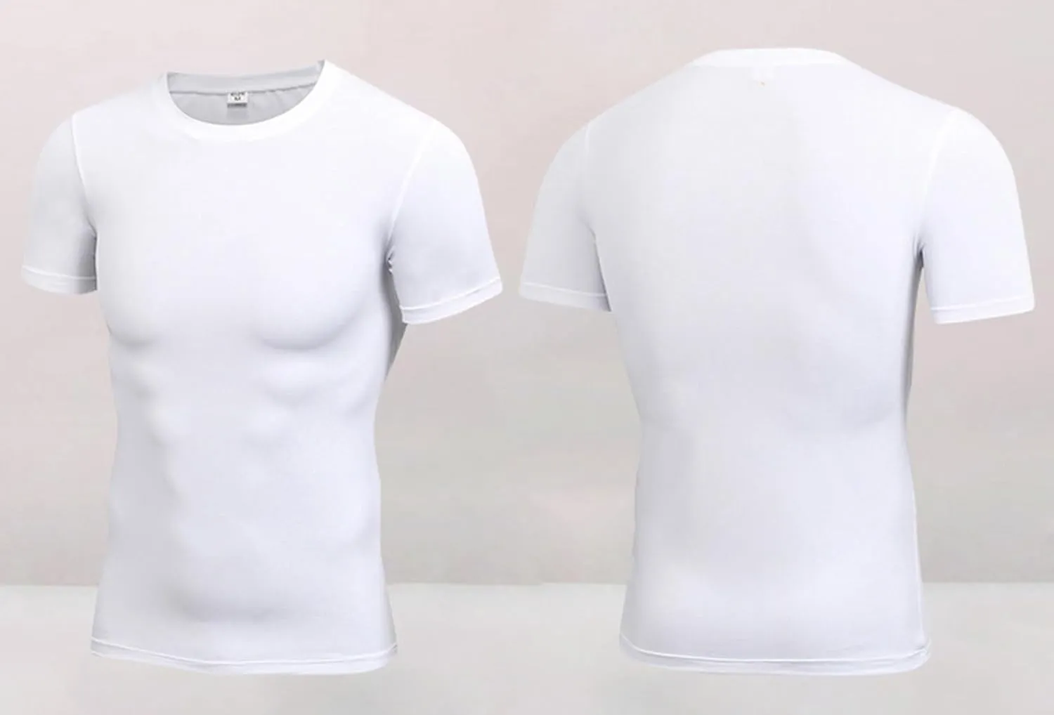 2pack Men's Compression Shirts V-Neck Short Sleeve Athletic T-Shirt Outdoor Running Quick Dry