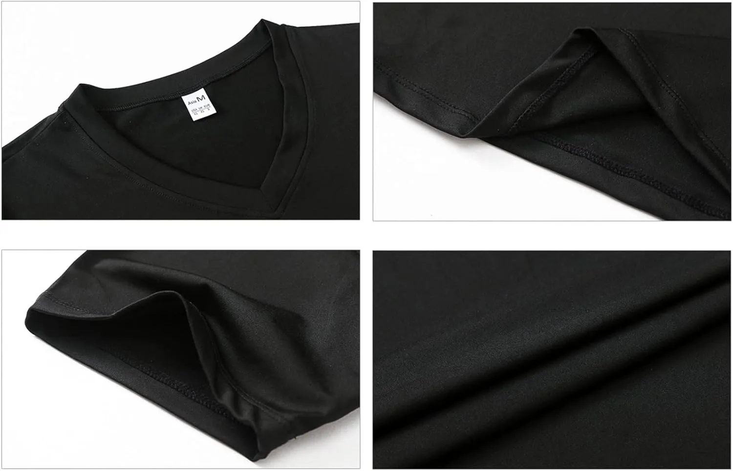 2pack Men's Compression Shirts V-Neck Short Sleeve Athletic T-Shirt Outdoor Running Quick Dry