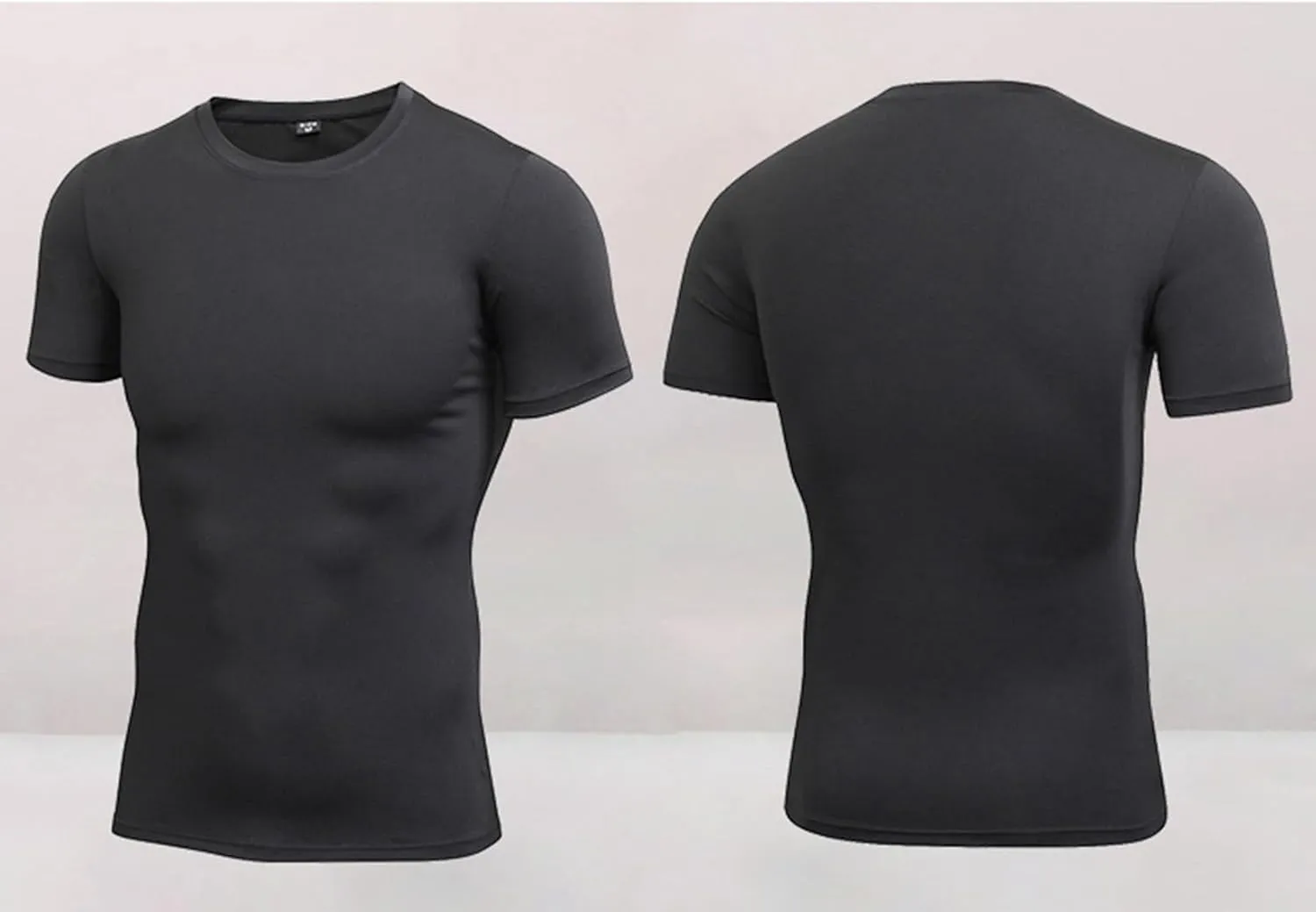2pack Men's Compression Shirts V-Neck Short Sleeve Athletic T-Shirt Outdoor Running Quick Dry