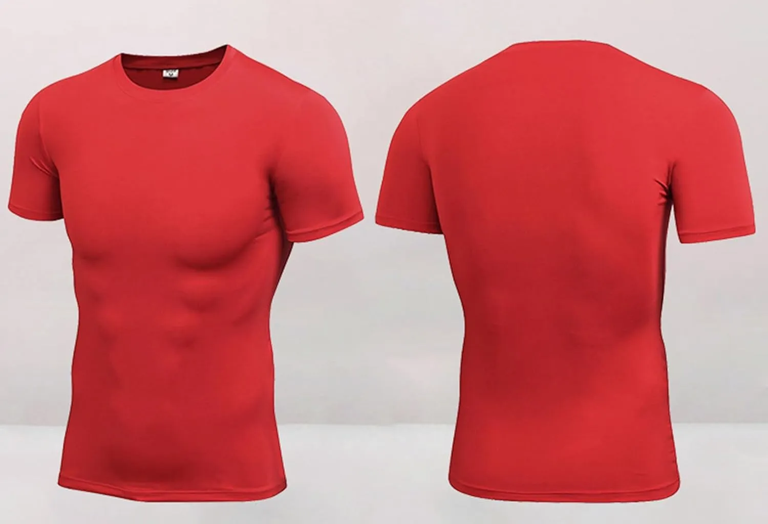 2pack Men's Compression Shirts V-Neck Short Sleeve Athletic T-Shirt Outdoor Running Quick Dry
