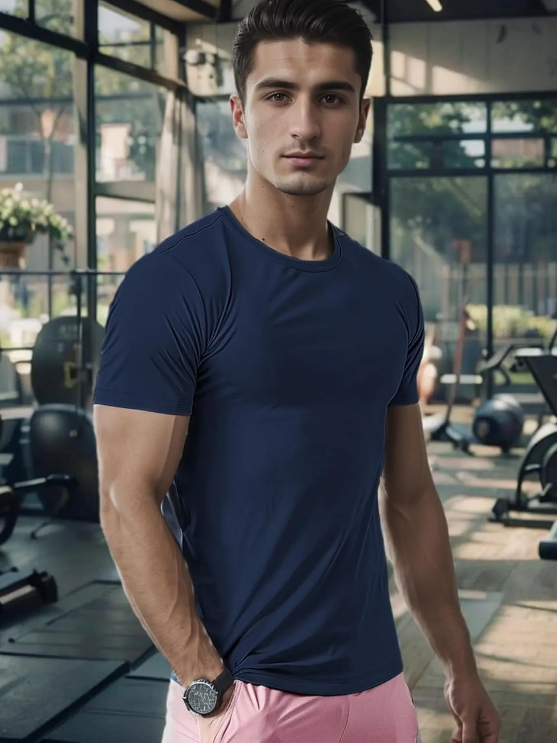 3 Pack Mens Athletic Sports T Shirts Tees, Quick Dry Crew Neck, Polyrester Gym Workout Running Shrits for Men