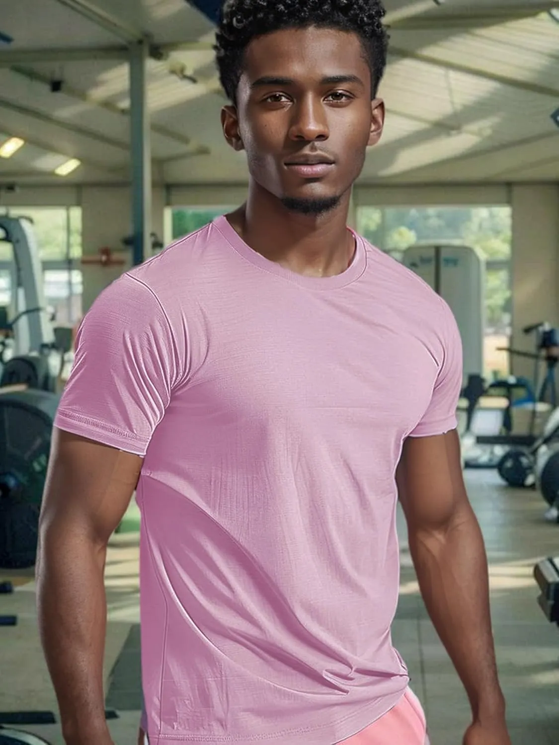 3 Pack Mens Athletic Sports T Shirts Tees, Quick Dry Crew Neck, Polyrester Gym Workout Running Shrits for Men