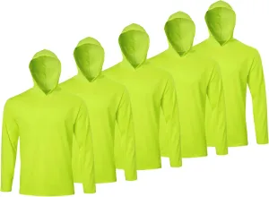 5 Pack Men's Long Sleeve Tees Quick Dry UV Protection Pullover Hoodies Gym Workout Outdoor Sports Athletic Shirts