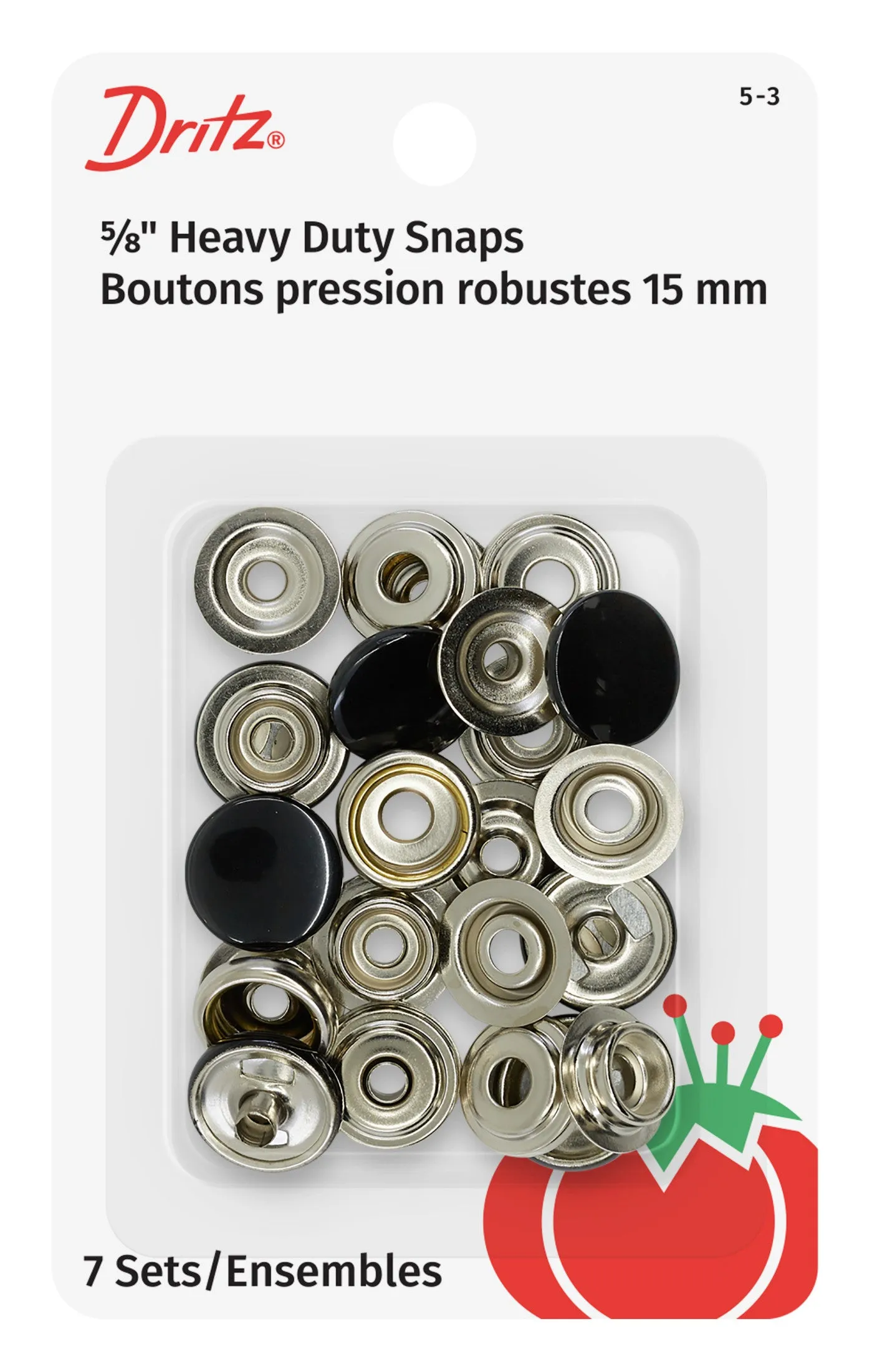 5/8" Heavy Duty Snaps, 7 Sets