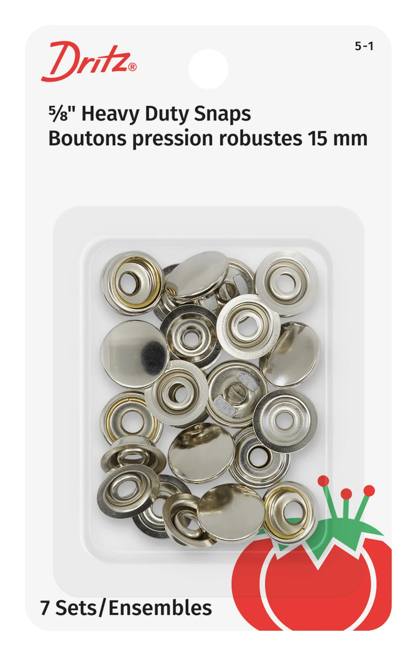 5/8" Heavy Duty Snaps, 7 Sets