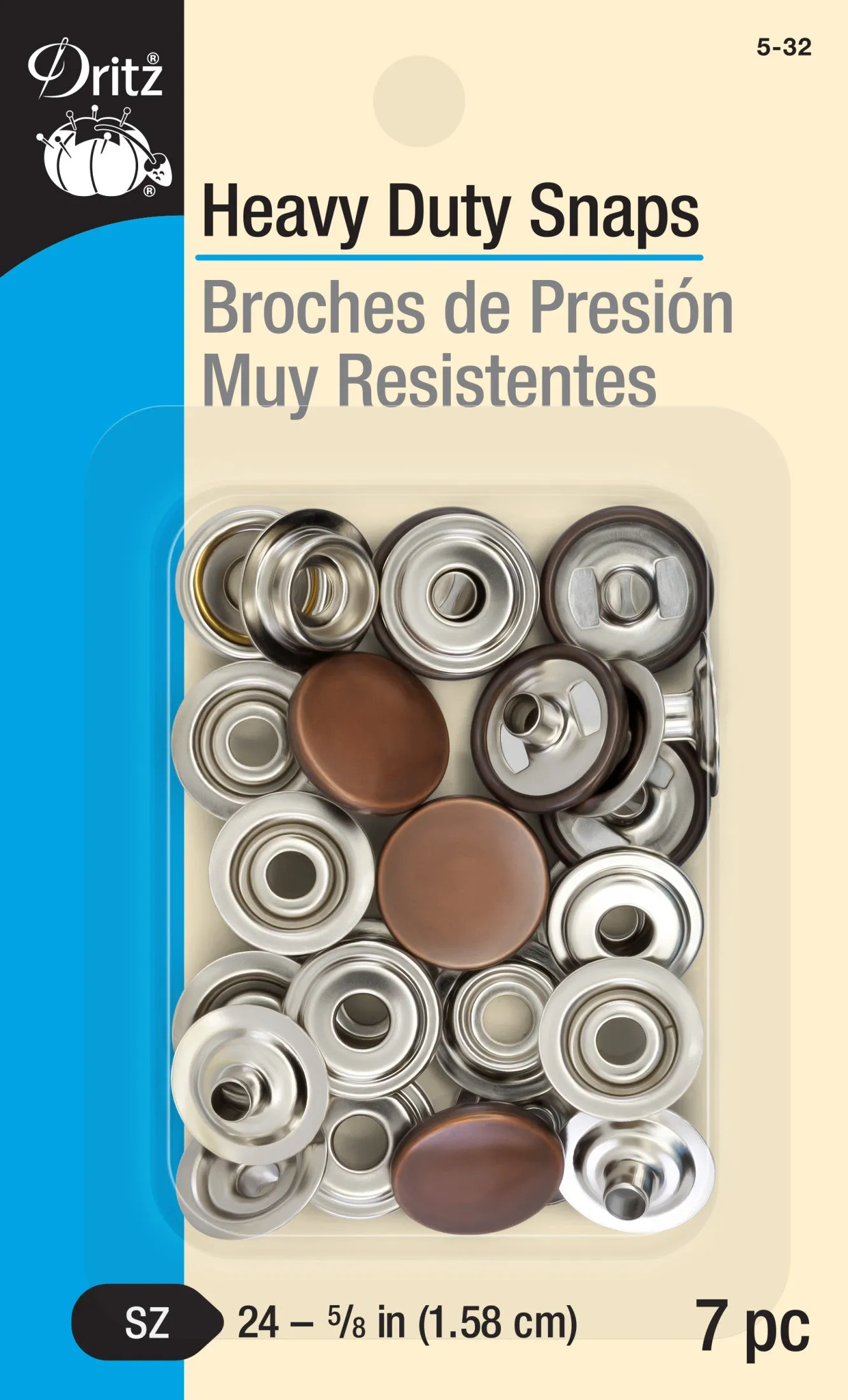 5/8" Heavy Duty Snaps, 7 Sets