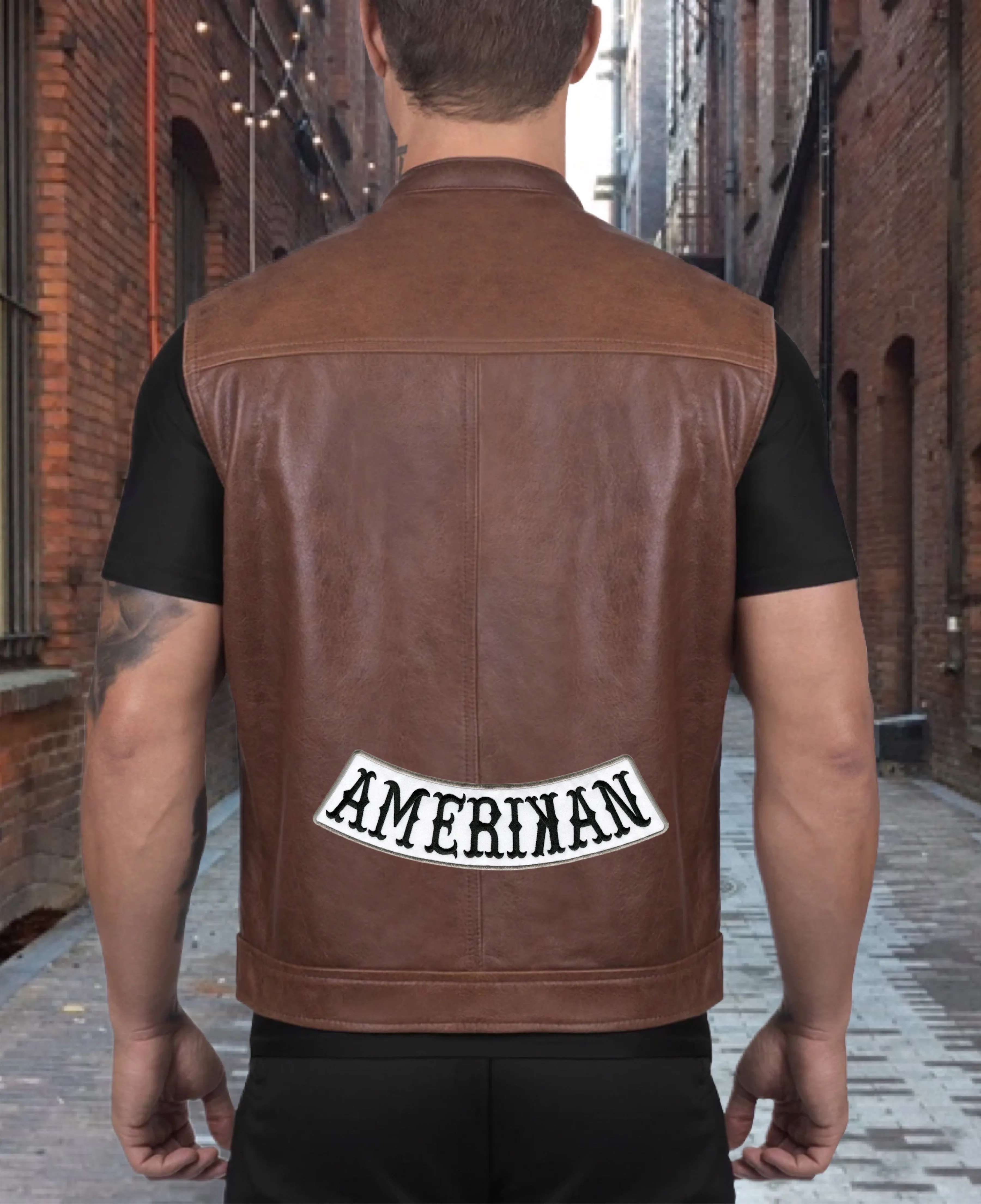 AMERIKAN Bottom Rocker Patch | Patriotic | Embroidered Iron On | Large Biker 12"