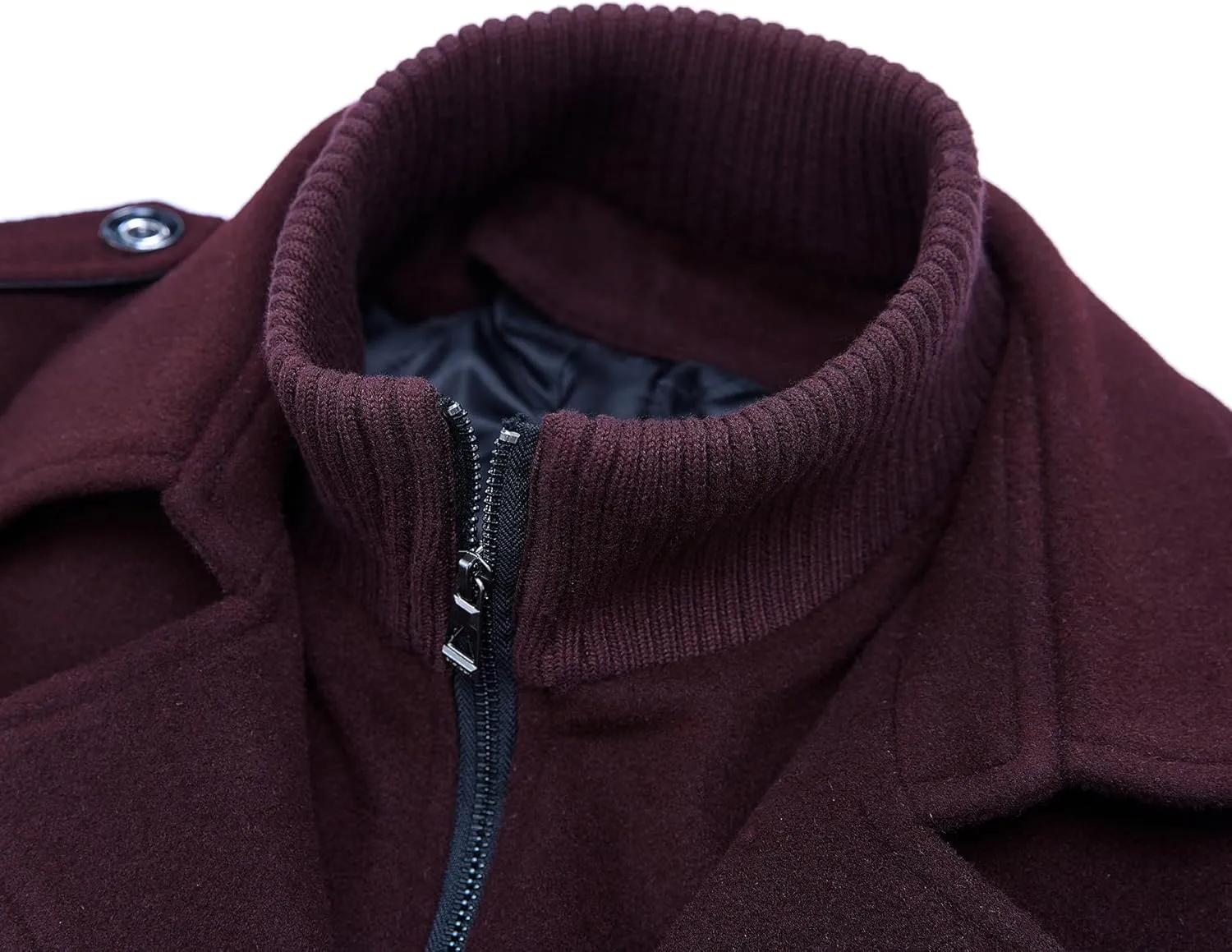 APTRO Men's Pea Coat Wool Jacket Windbreaker Single Breasted Winter Coat