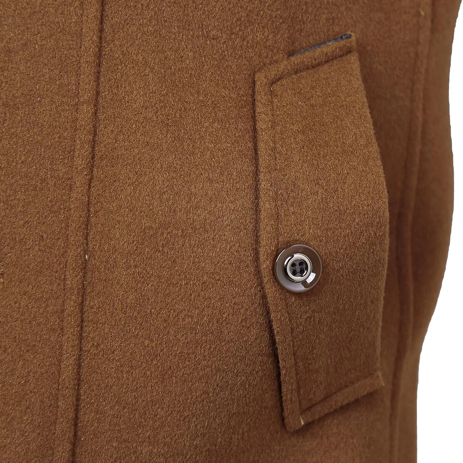 APTRO Men's Pea Coat Wool Jacket Windbreaker Single Breasted Winter Coat