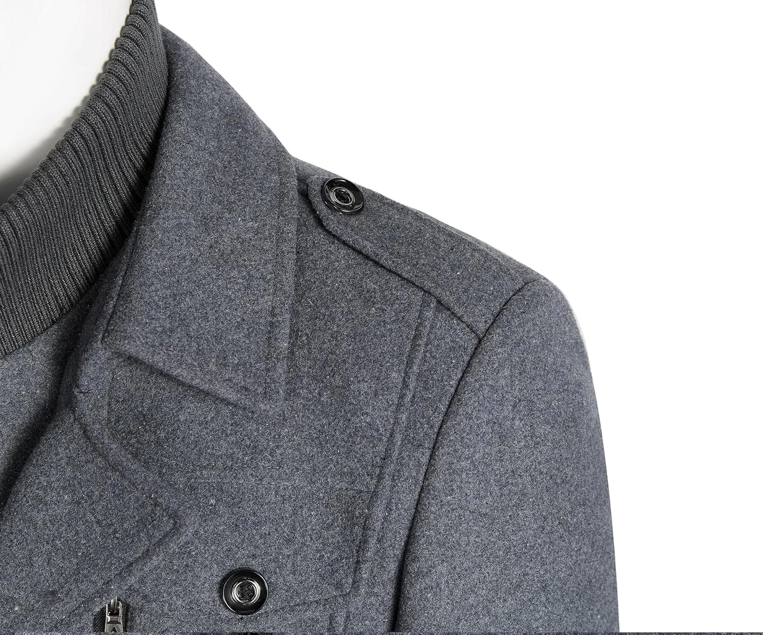 APTRO Men's Pea Coat Wool Jacket Windbreaker Single Breasted Winter Coat