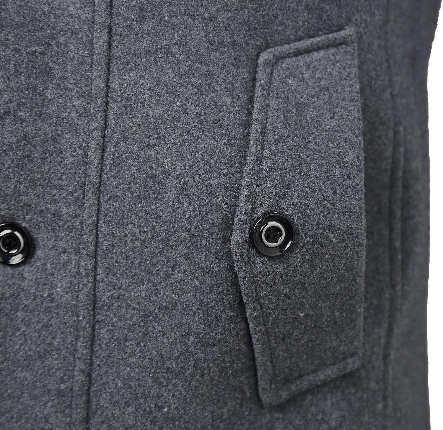 APTRO Men's Pea Coat Wool Jacket Windbreaker Single Breasted Winter Coat
