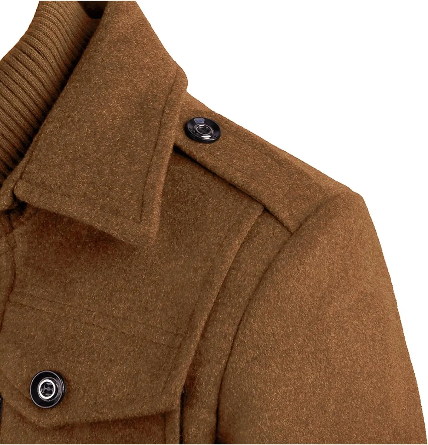 APTRO Men's Pea Coat Wool Jacket Windbreaker Single Breasted Winter Coat