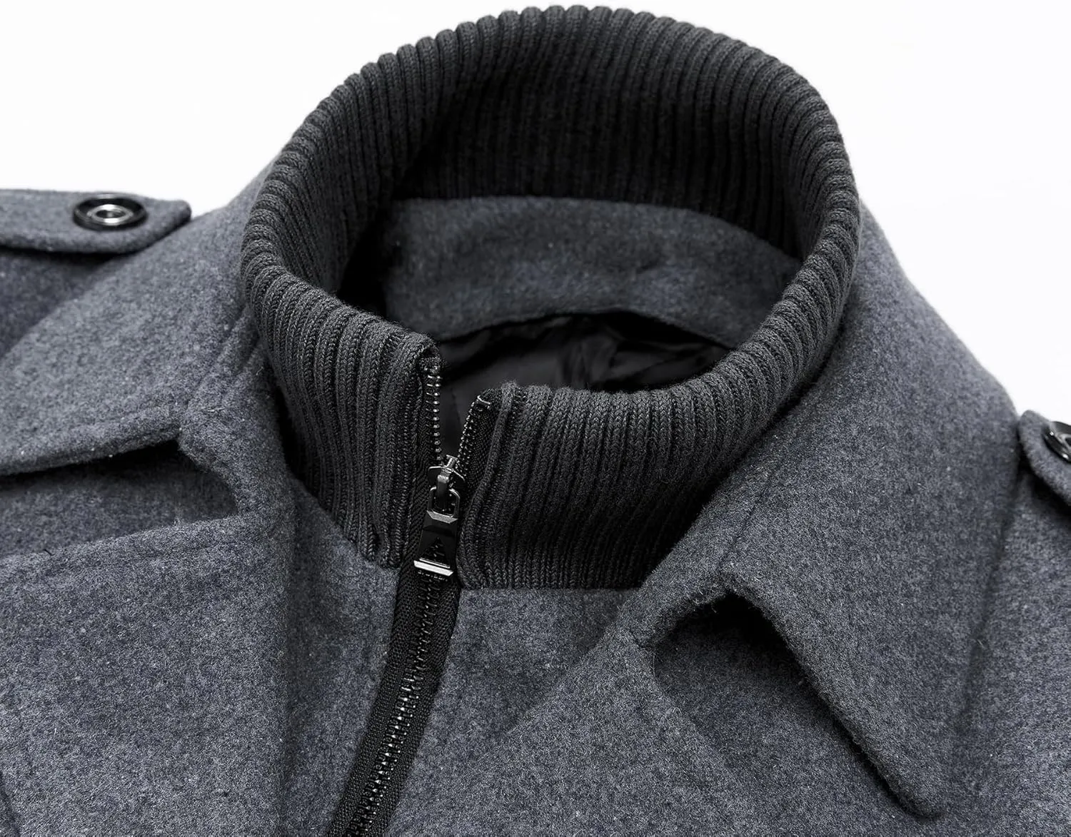 APTRO Men's Pea Coat Wool Jacket Windbreaker Single Breasted Winter Coat