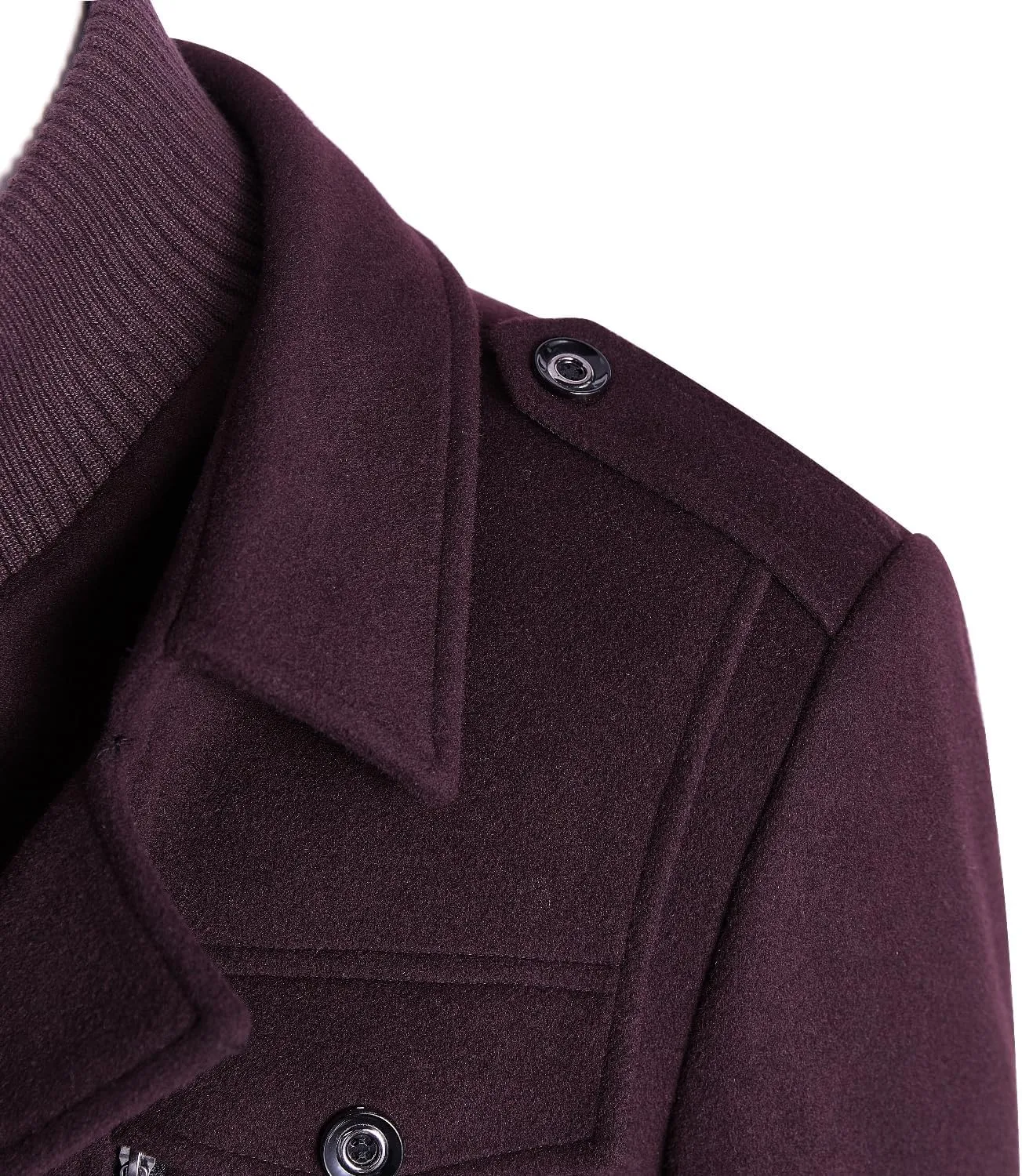 APTRO Men's Pea Coat Wool Jacket Windbreaker Single Breasted Winter Coat