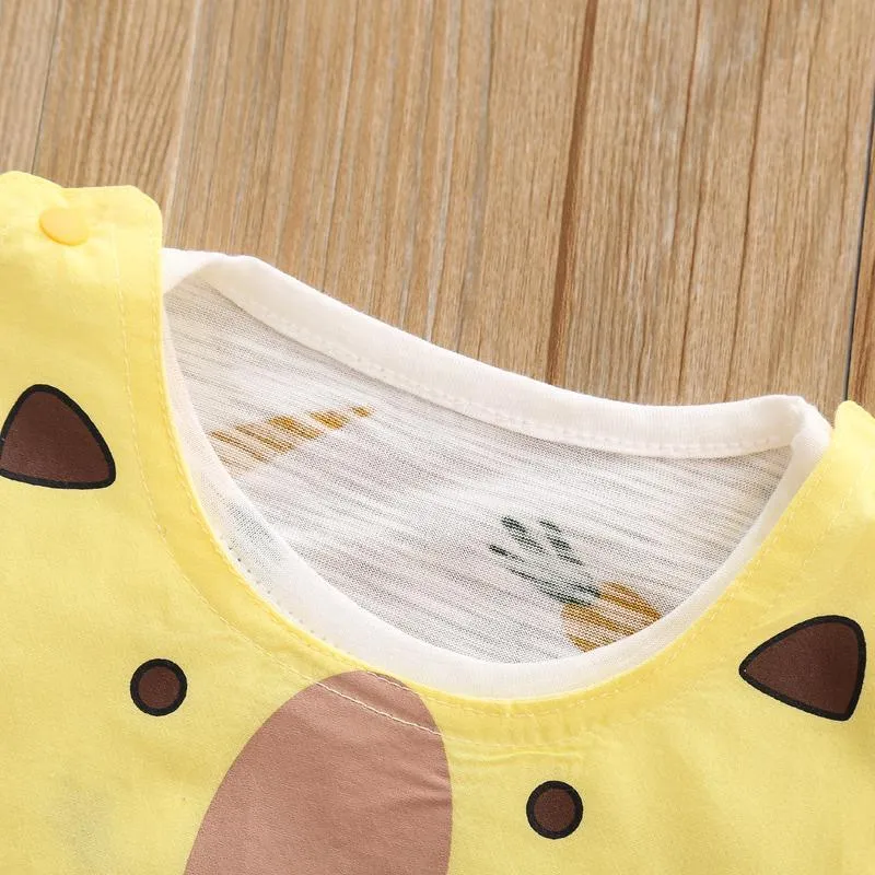 Baby Carrot Print Sleeveless Bib Bodysuit
