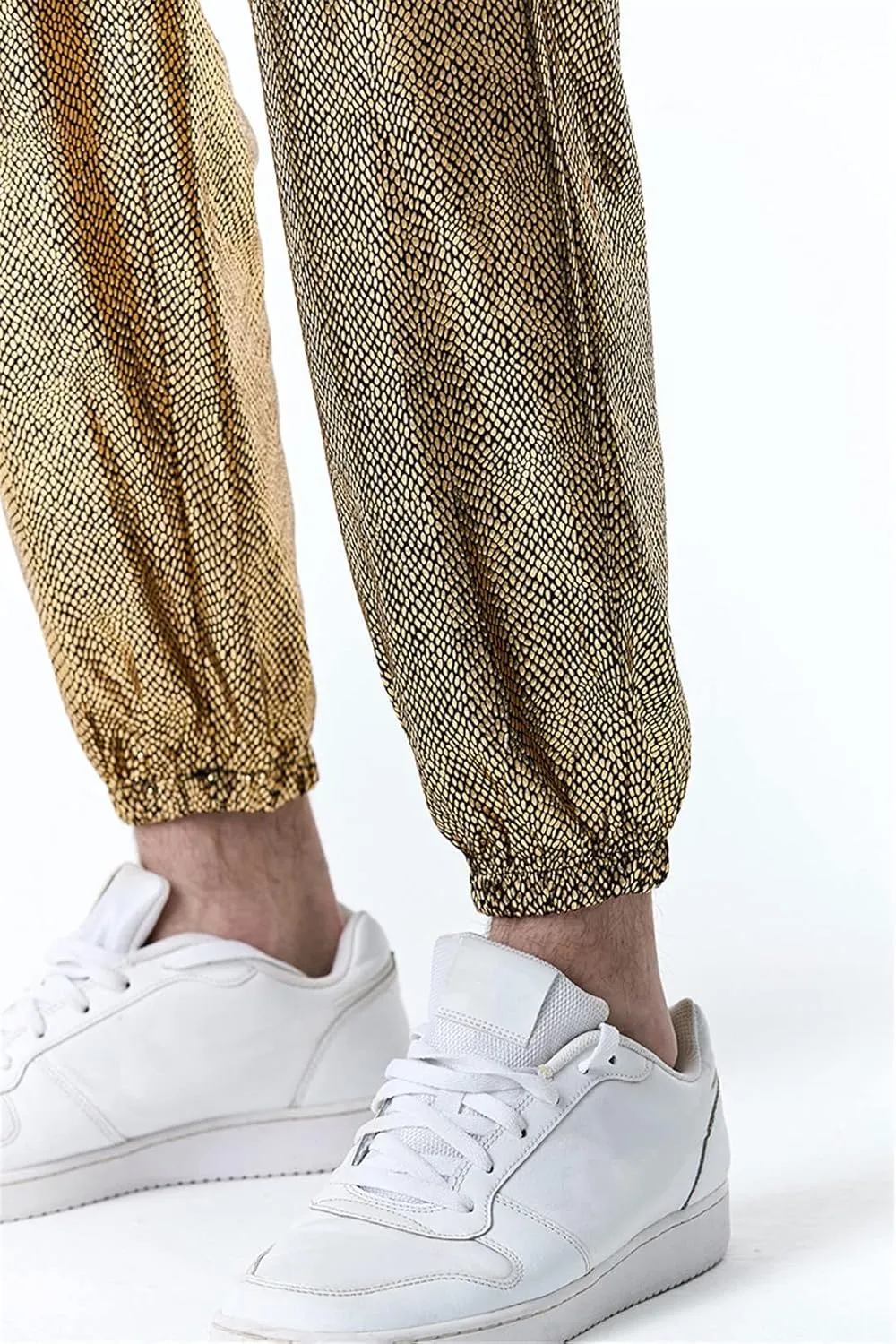 Bciopll Men Harem Pants Casual Sweatpants Elastic Waist Oversize Linen Pants Joggers Hip Hop Trousers