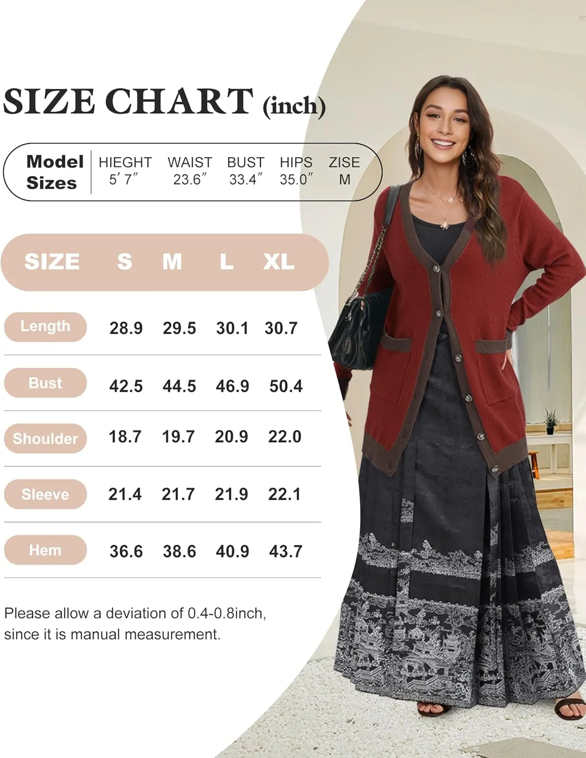 Bebonnie Women's Cozy Knit Long Sleeve Open Front Buttons Cardigan Sweater Outerwears Coats with Pocket