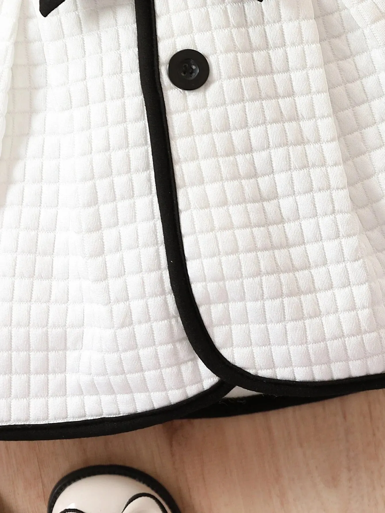 Black and White Belted Princess Coat