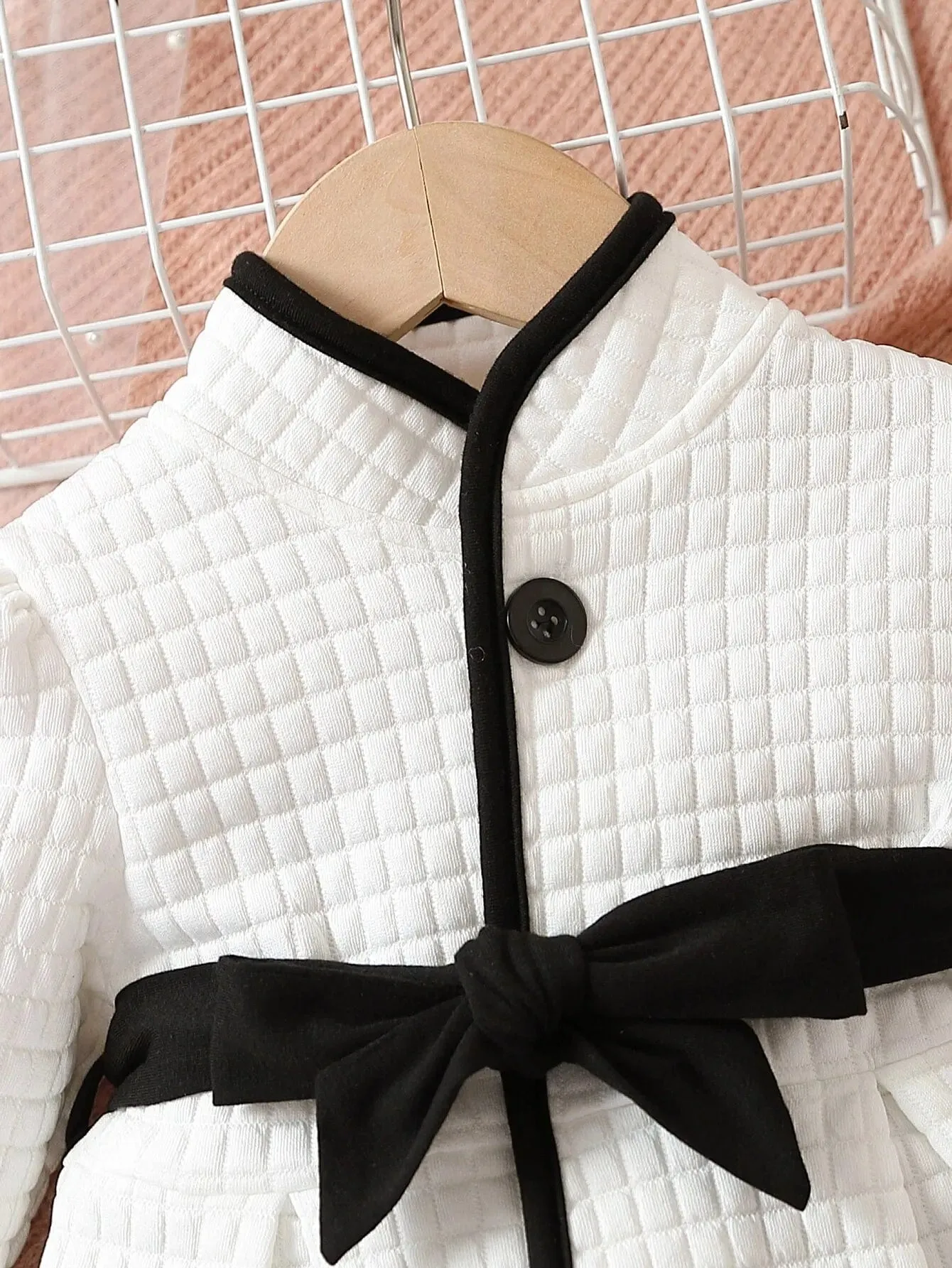 Black and White Belted Princess Coat