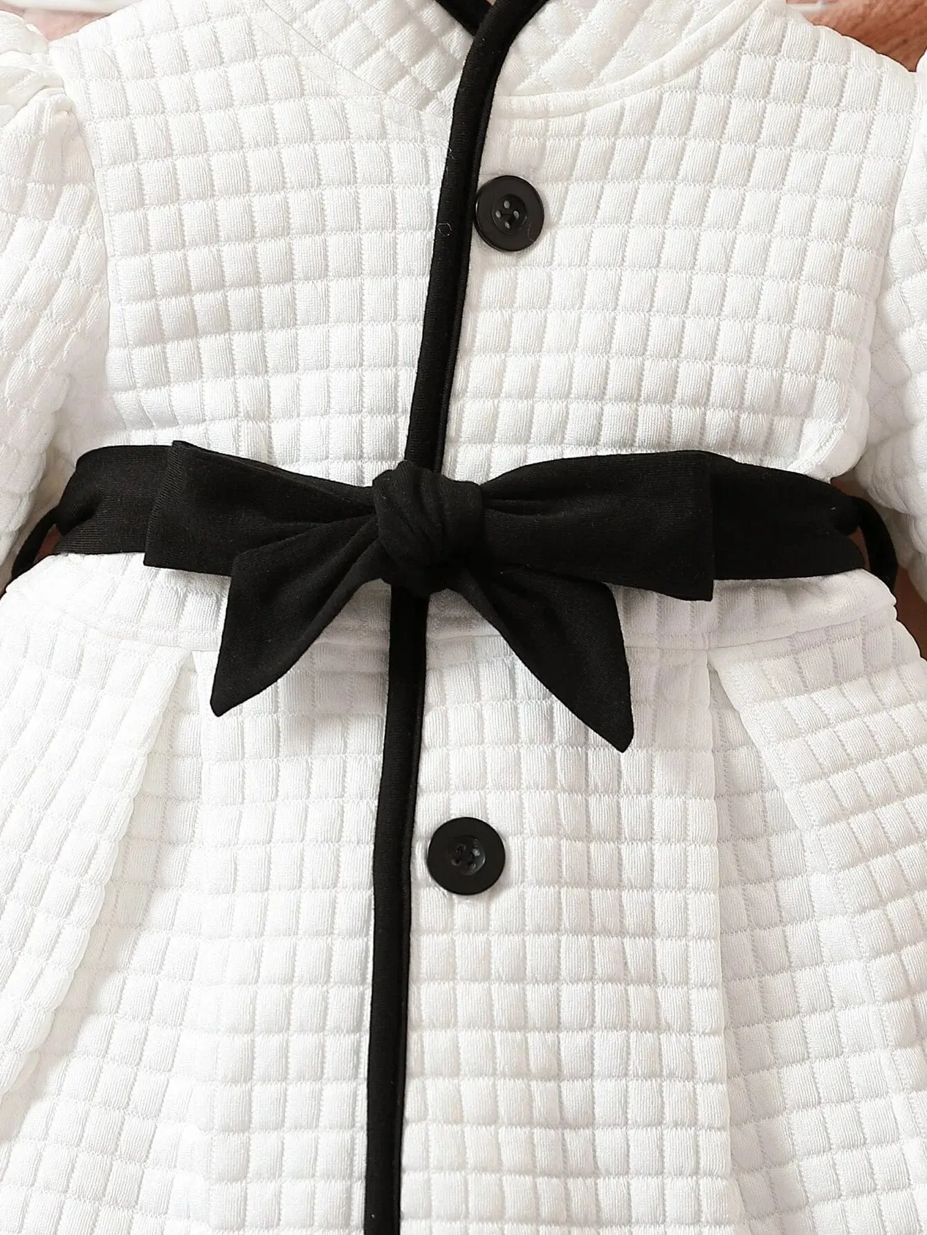 Black and White Belted Princess Coat