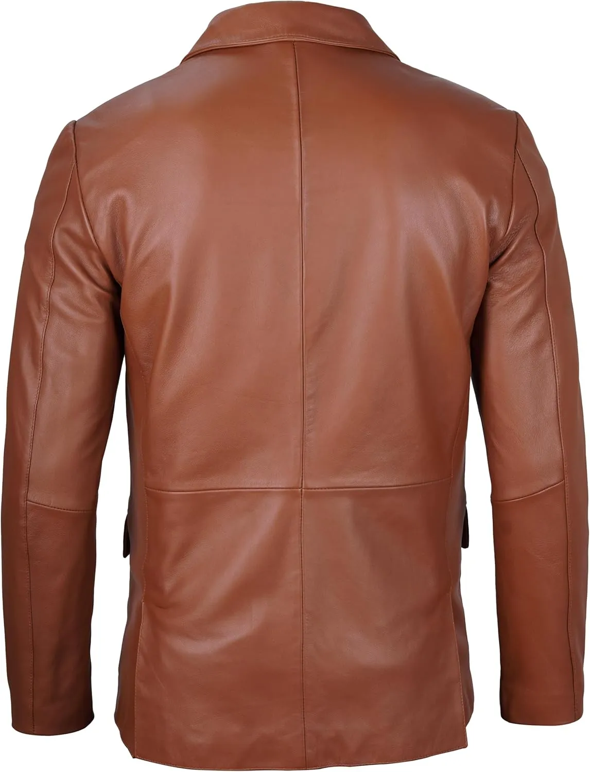 Blingsoul Real Lambskin Mens Leather Blazer - Casual 2 Buttons Leather Jacket for Men