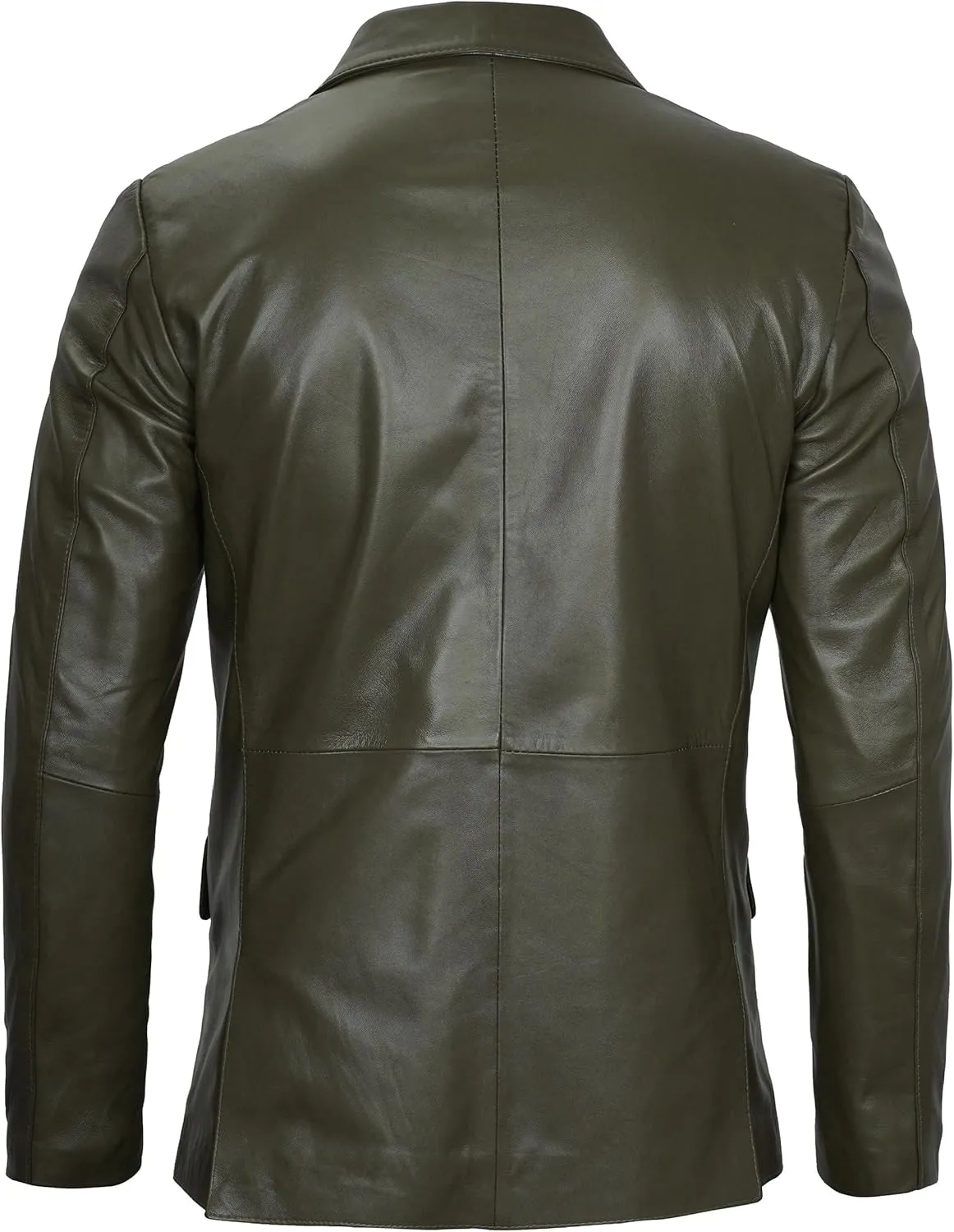 Blingsoul Real Lambskin Mens Leather Blazer - Casual 2 Buttons Leather Jacket for Men