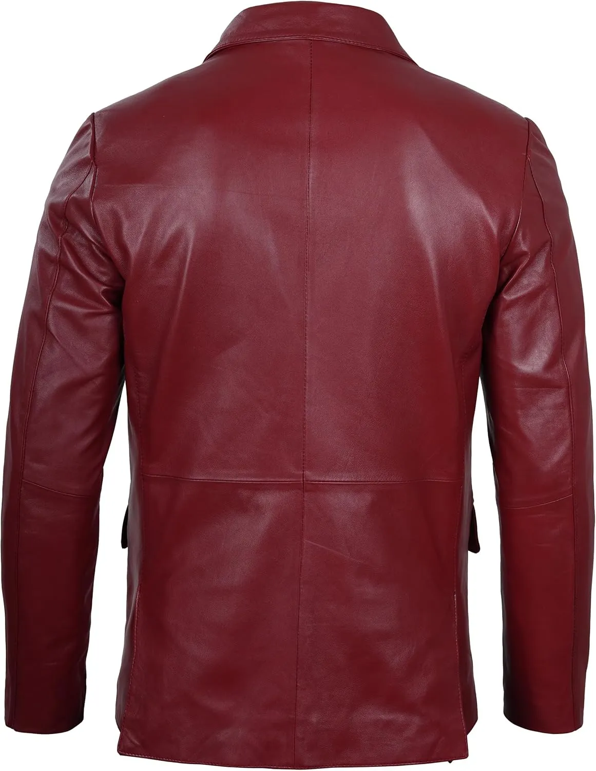 Blingsoul Real Lambskin Mens Leather Blazer - Casual 2 Buttons Leather Jacket for Men