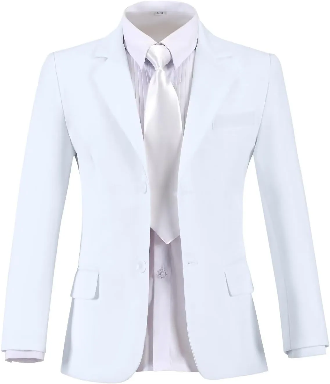Boys' Blazer Suit Jacket Formal Sport Coats with Bowtie Solid Color Tuxedo Blazers for Boy Dinner Party