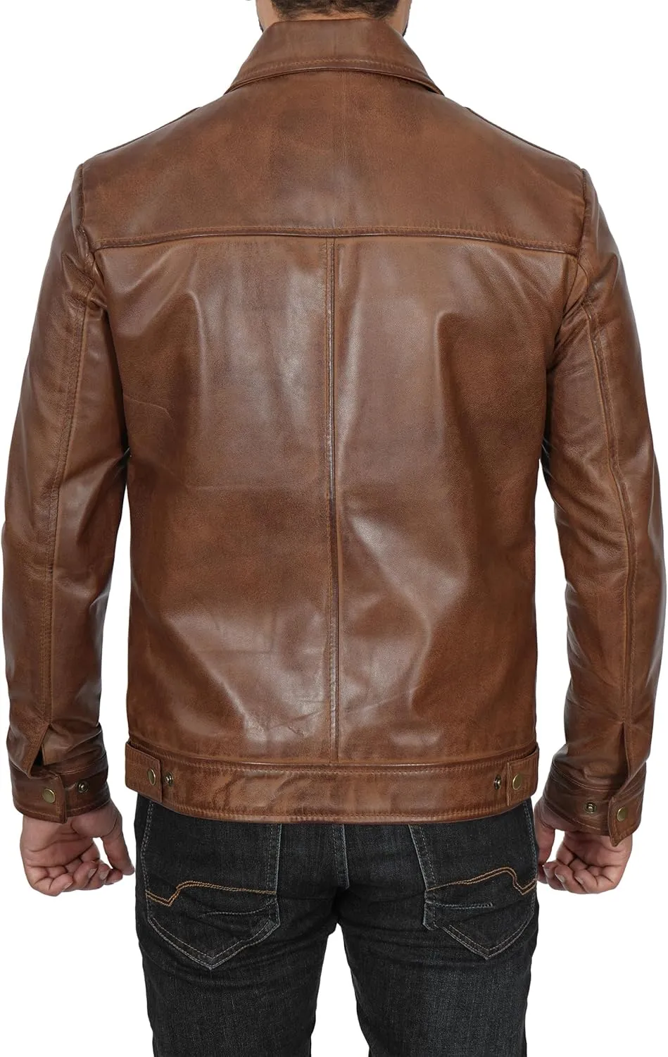 Brown Leather Jacket Men - Black Real Lambskin Mens Leather Jacket