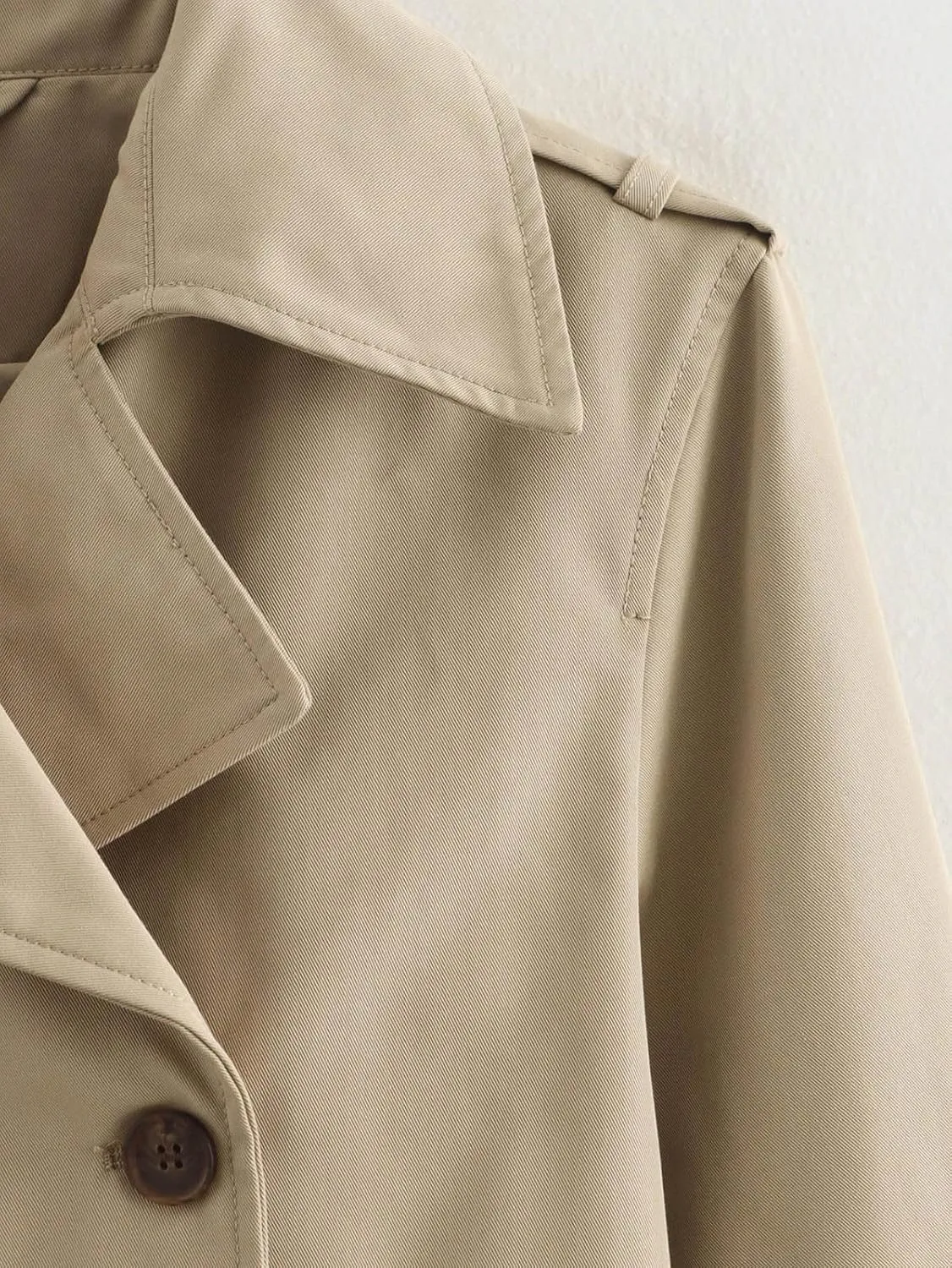Casual Short Trench Coats for Women Crop Double Breasted Trench Coat Cropped Lapel Jacket Work Jackets Fashion Outwear