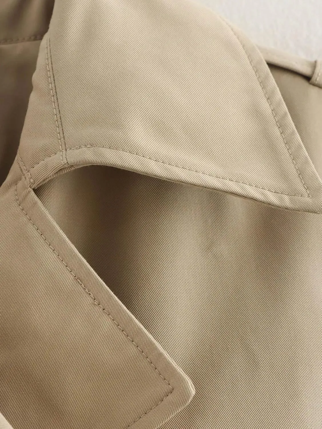 Casual Short Trench Coats for Women Crop Double Breasted Trench Coat Cropped Lapel Jacket Work Jackets Fashion Outwear