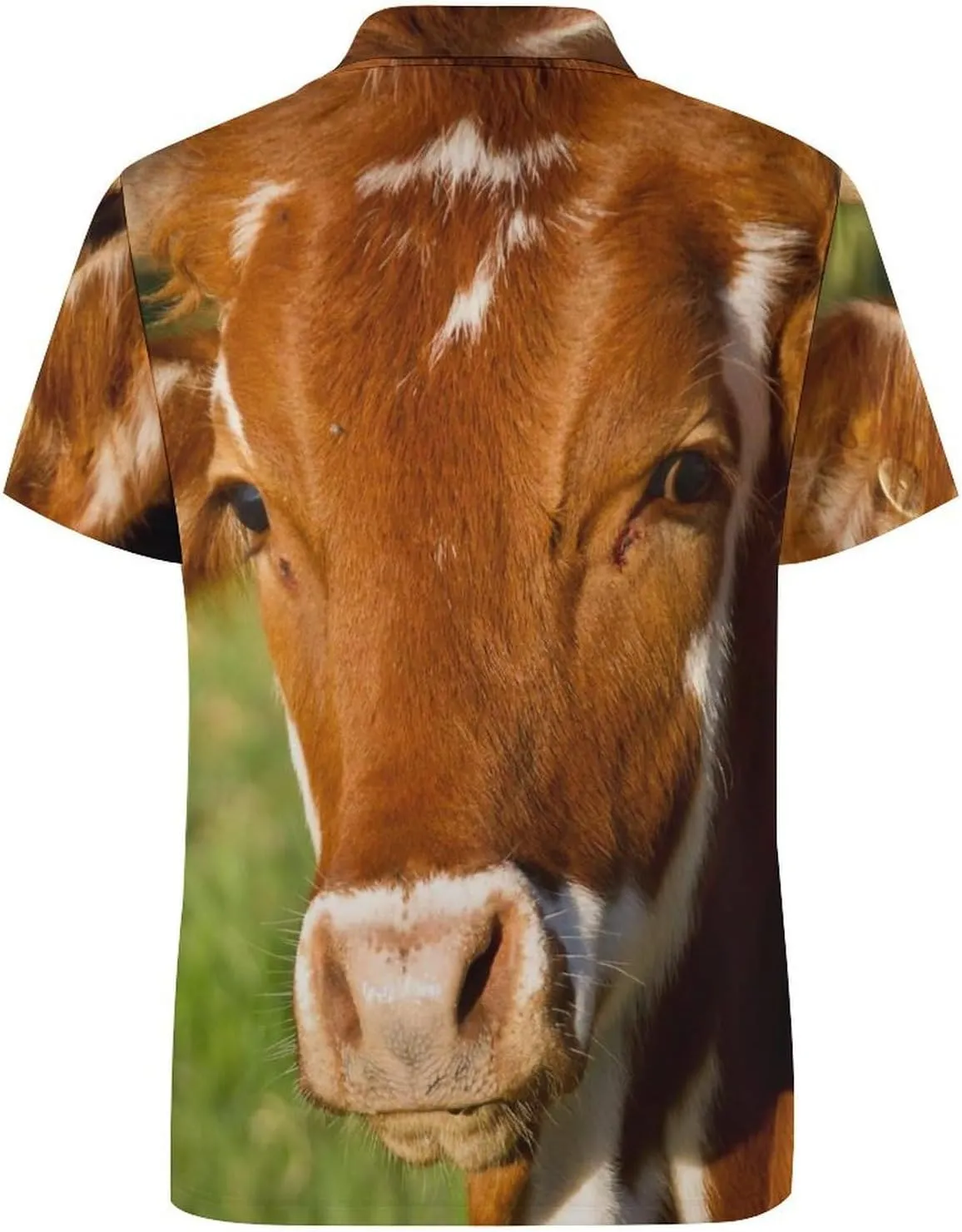 Cheeky Calf Brown Cow Mens Polo Shirts Quick Dry Short Sleeve T-shirts Slim Tennis Collared Tees Tops
