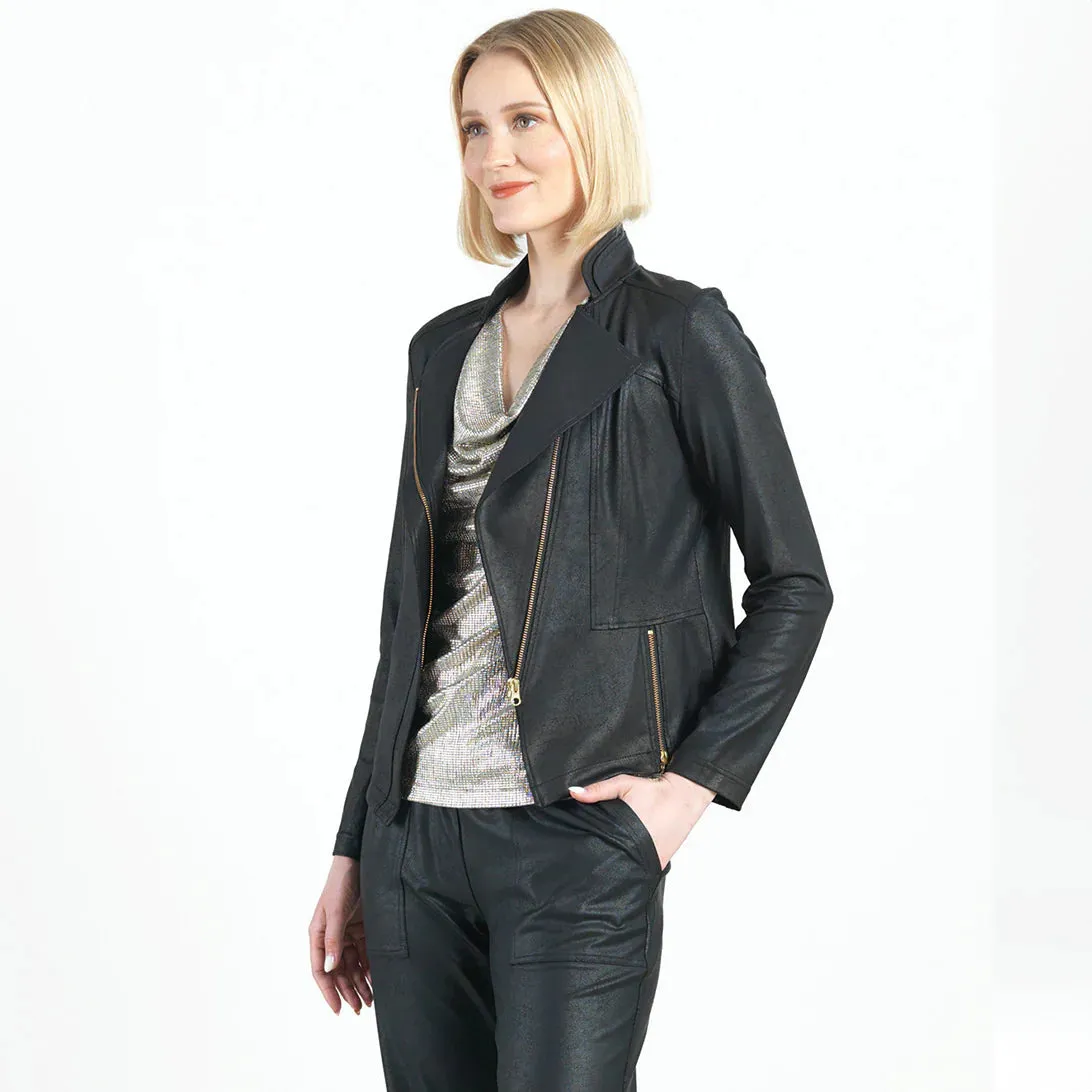 Clara Sunwoo, Liquid Leather, Signature Jacket in Black
