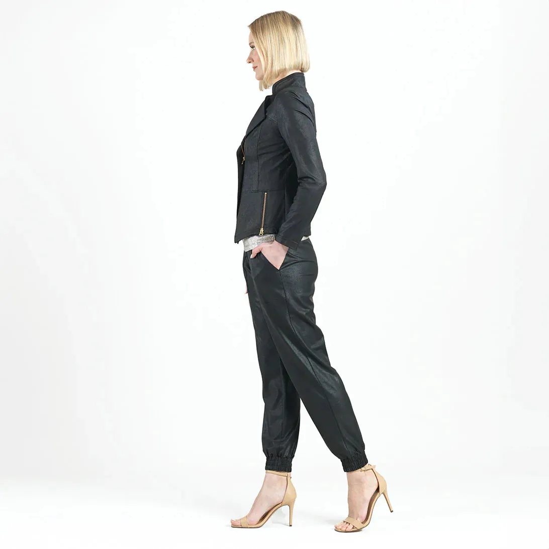 Clara Sunwoo, Liquid Leather, Signature Jacket in Black
