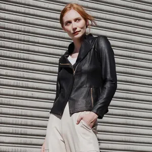Clara Sunwoo, Liquid Leather, Signature Jacket in Black