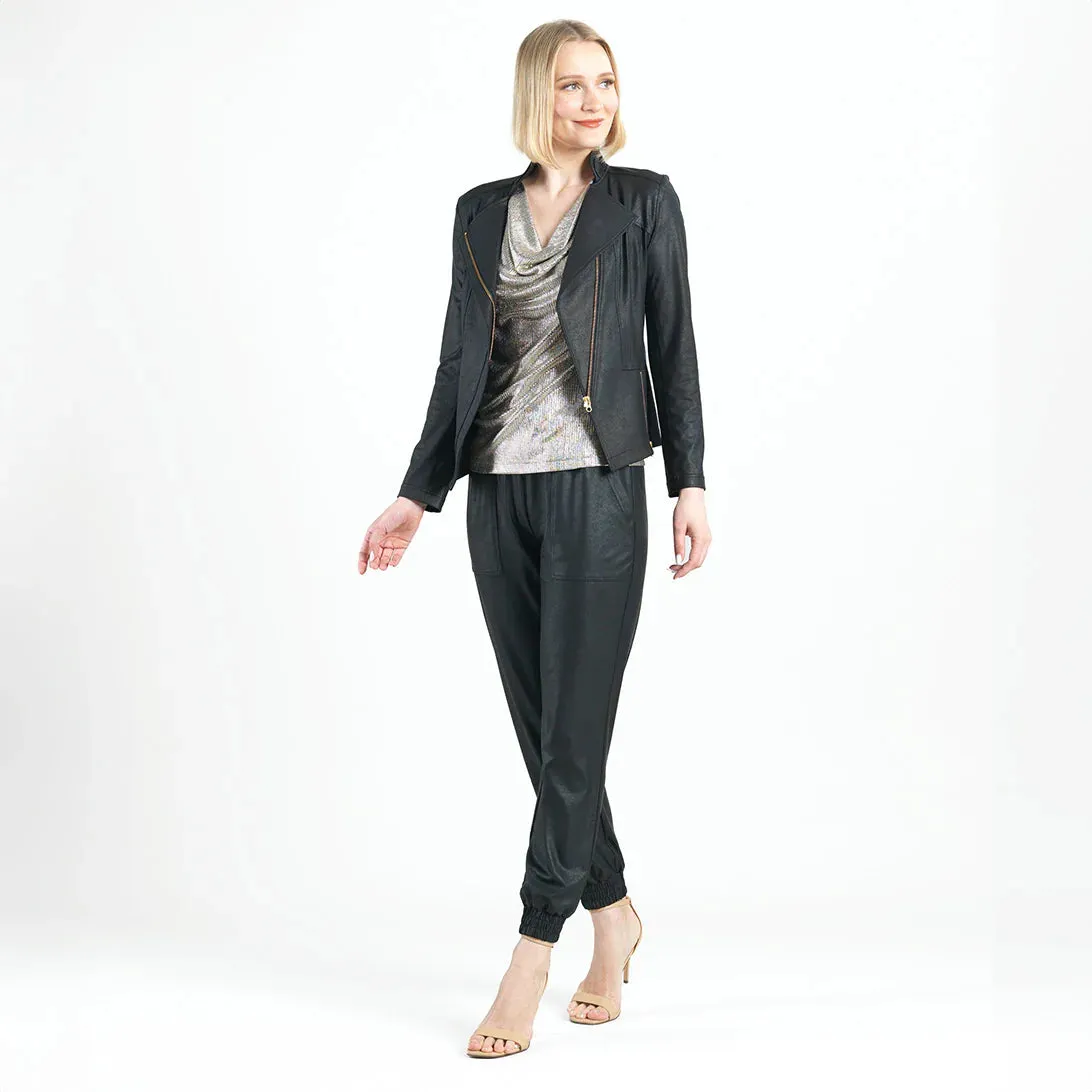 Clara Sunwoo, Liquid Leather, Signature Jacket in Black