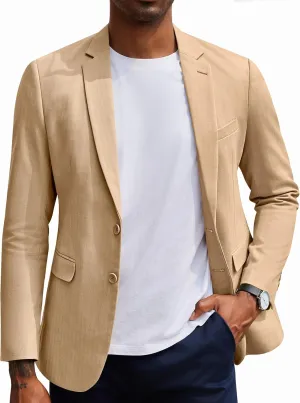 COOFANDY Men's Casual Blazer Slim Fit Herringbone Sport Coats Two Buttons Heavyweight Cotton Suit Jacket
