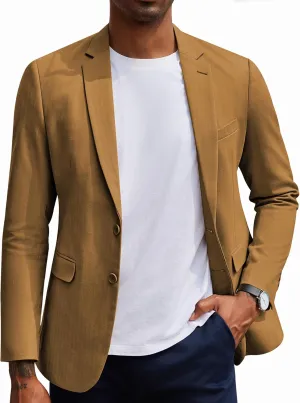 COOFANDY Men's Casual Blazer Slim Fit Herringbone Sport Coats Two Buttons Heavyweight Cotton Suit Jacket