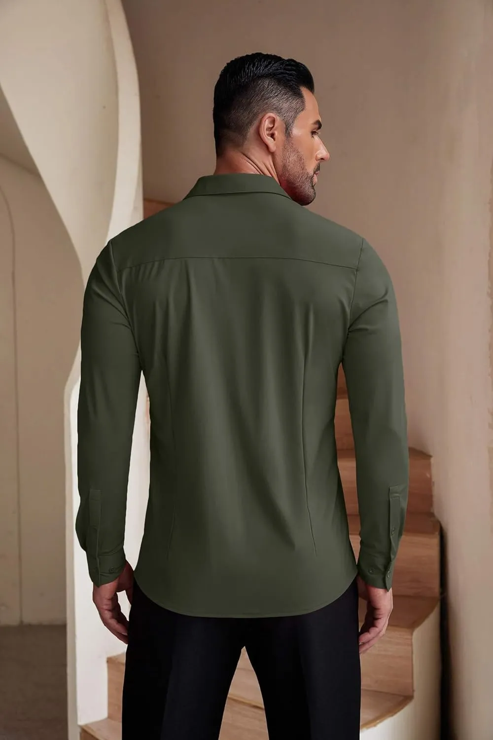 COOFANDY Men's Muscle Fit Dress Shirts Wrinkle-Free Long Sleeve Casual Button Down Shirts