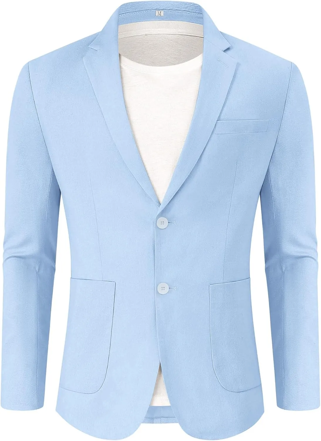 CORSKI Men's Casual Blazer Linen Sport Coat Two Button Lightweight Jackets Business Daily Suit