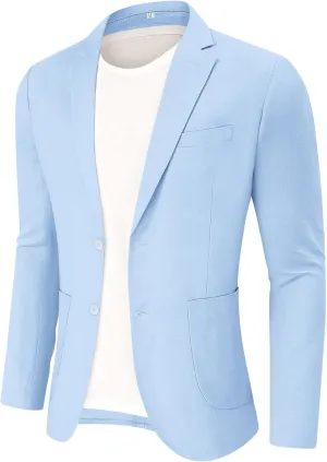 CORSKI Men's Casual Blazer Linen Sport Coat Two Button Lightweight Jackets Business Daily Suit