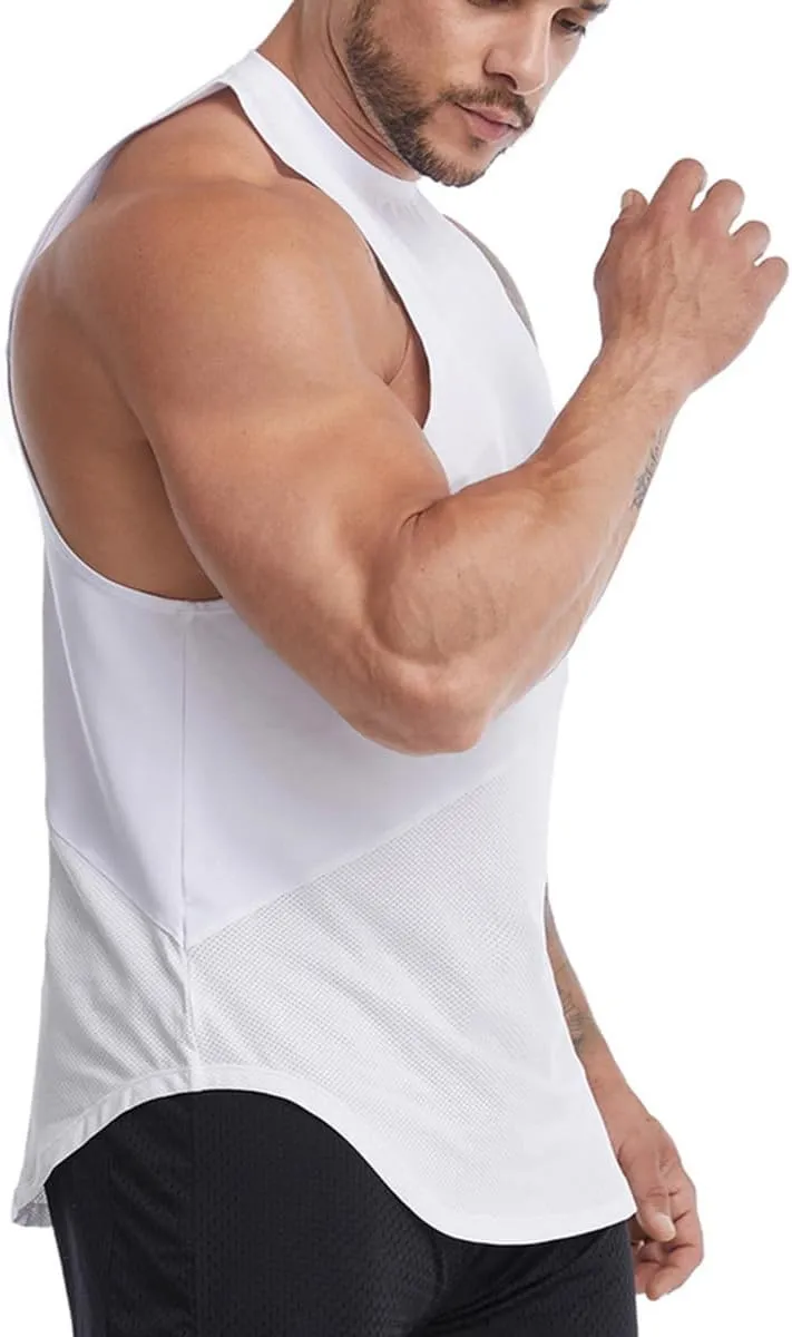 Elastic Workout Gym Muscle Sleeveless Shirts Athletic Lightweight Jogging Tank Tops for Men T74
