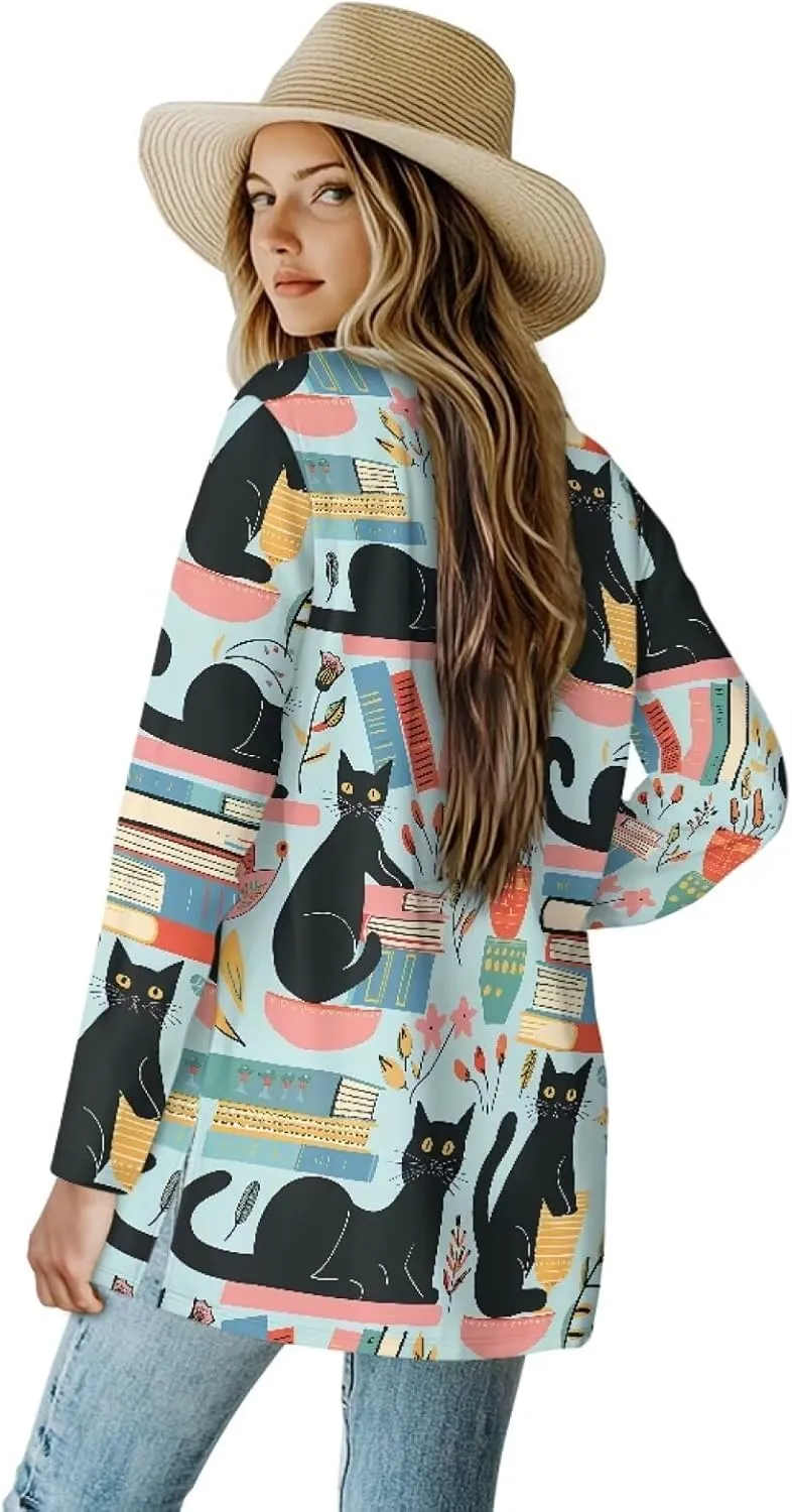 Forchrinse Christmas Santa Claus Cardigan for Women Causal Long Sleeve Open Front Cardigans Ugly Christmas Cardigan Sweater