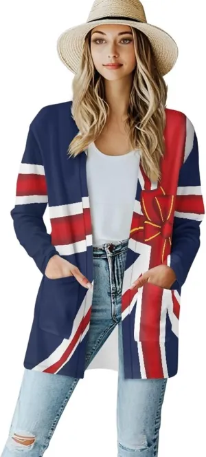 Forchrinse Christmas Santa Claus Cardigan for Women Causal Long Sleeve Open Front Cardigans Ugly Christmas Cardigan Sweater