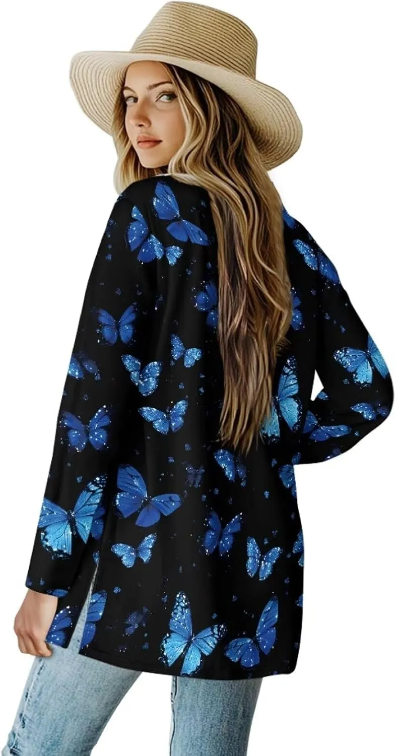 Forchrinse Red Ladybug Cardigan for Women Causal Long Sleeve Open Front Cardigans Sweater Fashion 2024 Fall Coat with Pockets