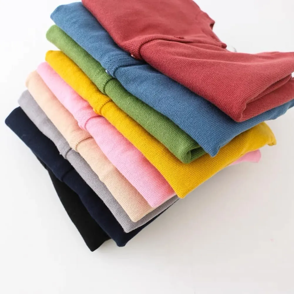 Girls Cardigan Sweater School Uniforms Toddler Long Sleeve Button Knit Solid Sweaters Tops
