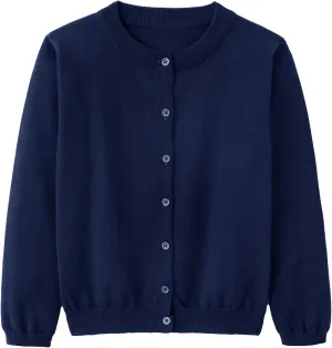 Girls Cardigan Sweater School Uniforms Toddler Long Sleeve Button Knit Solid Sweaters Tops