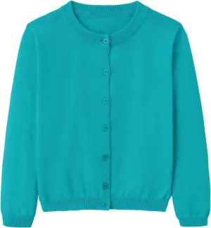 Girls Cardigan Sweater School Uniforms Toddler Long Sleeve Button Knit Solid Sweaters Tops