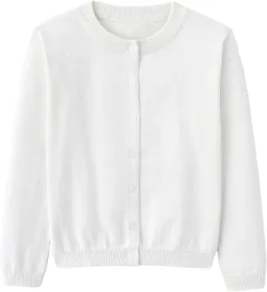 Girls Cardigan Sweater School Uniforms Toddler Long Sleeve Button Knit Solid Sweaters Tops
